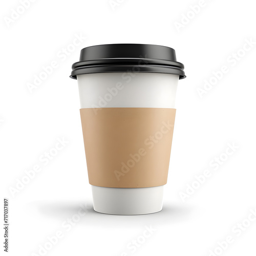 Paper coffee cup to go, take away mockup isolated on white background