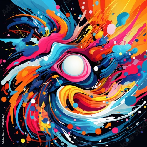 Abstract vector graphics vibrant colors beautiful illustration Ai generated art