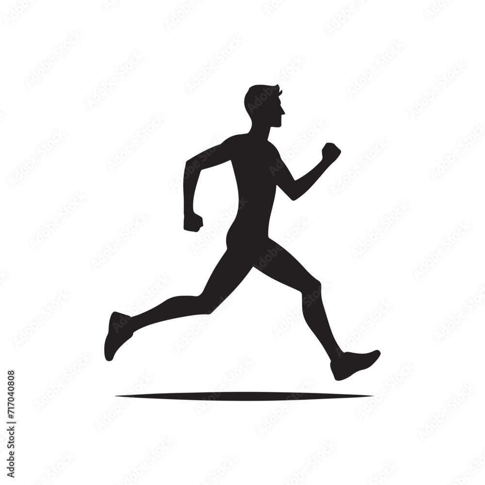 Rushing Radiance: Running Person Silhouettes Enveloped in the Radiant Glow of Energetic Movement - Running Illustration - Running Person Vector
