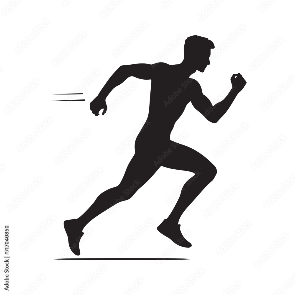 Velocity in Motion: A Symphony of Running Person Silhouettes Celebrating the Graceful Momentum of Runners - Running Person Illustration - Running Vector - Running Silhouette
