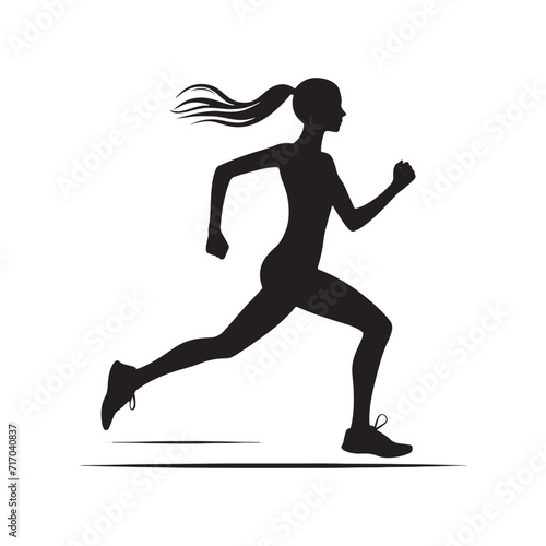 Stride into Serenity: Running Person Silhouettes Emanating a Sense of Tranquility Amidst Active Pursuits - Running Person Illustration - Running Vector - Running Silhouette 