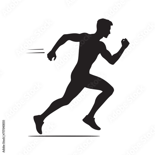 Velocity in Motion: A Symphony of Running Person Silhouettes Celebrating the Graceful Momentum of Runners - Running Person Illustration - Running Vector - Running Silhouette 