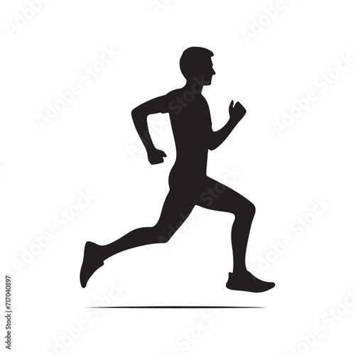 Kinetic Rhythms: A Symphony of Running Person Silhouettes Dancing in the Fluidity of Motion - Running Person Illustration - Running Vector - Running Silhouette 