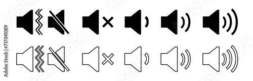 Speaker icon set. volume icon vector. loudspeaker icon vector. sound symbol