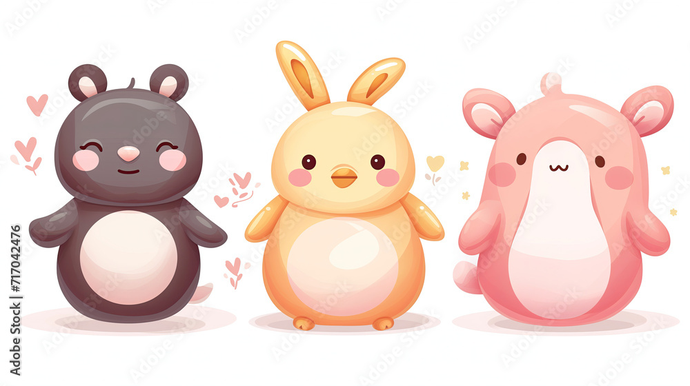 Chubby and Cute Cartoon Animals Chubby and Cute Cartoon Animals