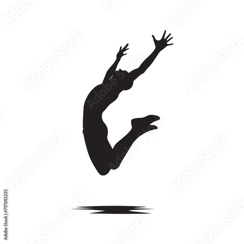 Dynamic Elation: A Series of Jumping Person Silhouettes Radiating the Dynamic Elation of Unbridled Joy - Jumping Illustration - Jumping Person Vector
