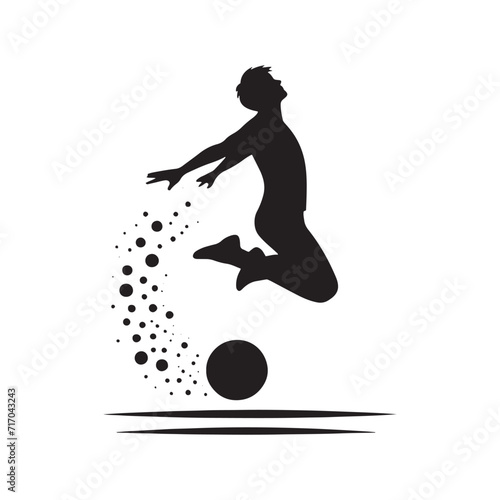 Spirited Ascension: Jumping Person Silhouette Series Evoking the Spirited Ascension of Joyful Soaring - Jumping Illustration - Jumping Person Vector
