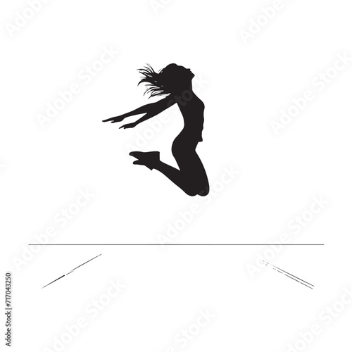 Gravity-Defying Bliss: Jumping Person Silhouettes Conveying a Symphony of Weightless Ecstasy - Jumping Person Illustration - Jumping Vector - Jumping Silhouette
