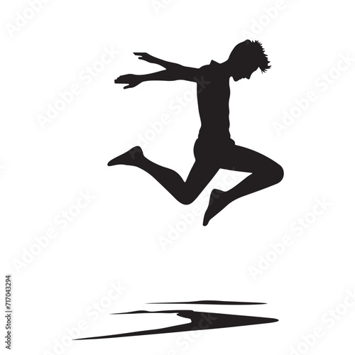 Airborne Celebration: A Series of Jumping Person Silhouettes Dancing in the Air of Unrestrained Joy - Jumping Illustration - Jumping Person Vector
