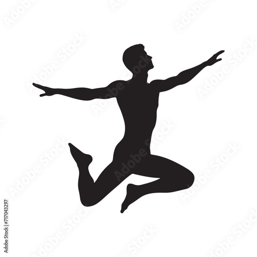 Boundless Energy: Jumping Person Silhouette Series Capturing the Dynamic Spirit of Exuberance - Jumping Illustration - Jumping Person Vector 