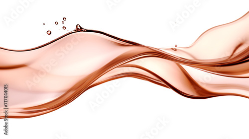Rose gold metallic liquid wave motion on an isolated background photo