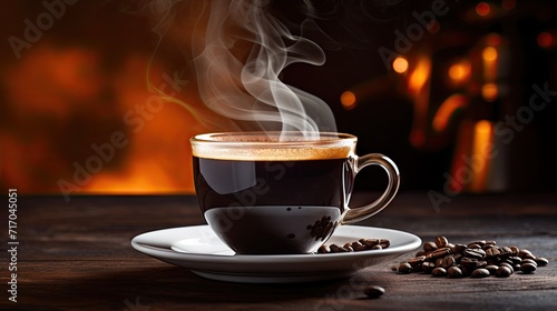 Aromatic allure: Steam rising from a hot coffee, inviting you to savor the moment.
