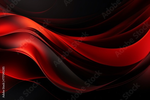 Abstract red and black gradient wavy shapes background  vibrant 3d render wallpaper