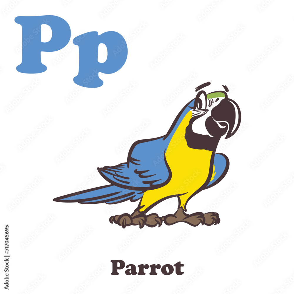 Parrot Alphabet Cartoon Character For Kids Parrot Alphabet Cartoon Character For Kids