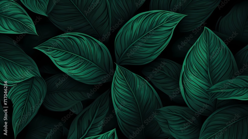 Fototapeta premium seamless background picture with leaf pattern, leaves, trees, tree branches