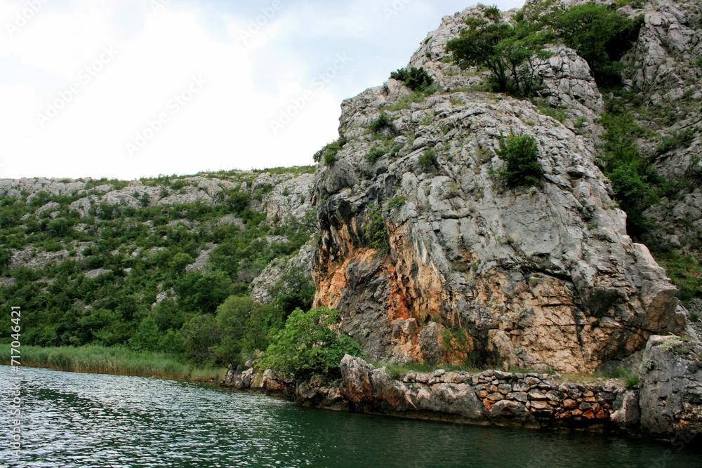 view while boating the Zrmanja river, Croatia