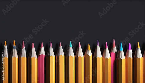 pencils isolated on black