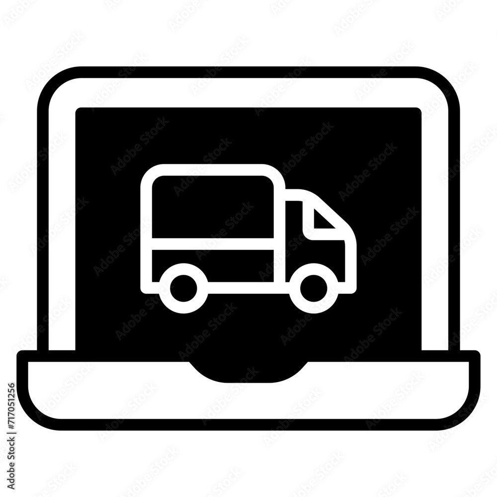 Laptop Truck solid glyph icon Laptop Truck solid glyph icon