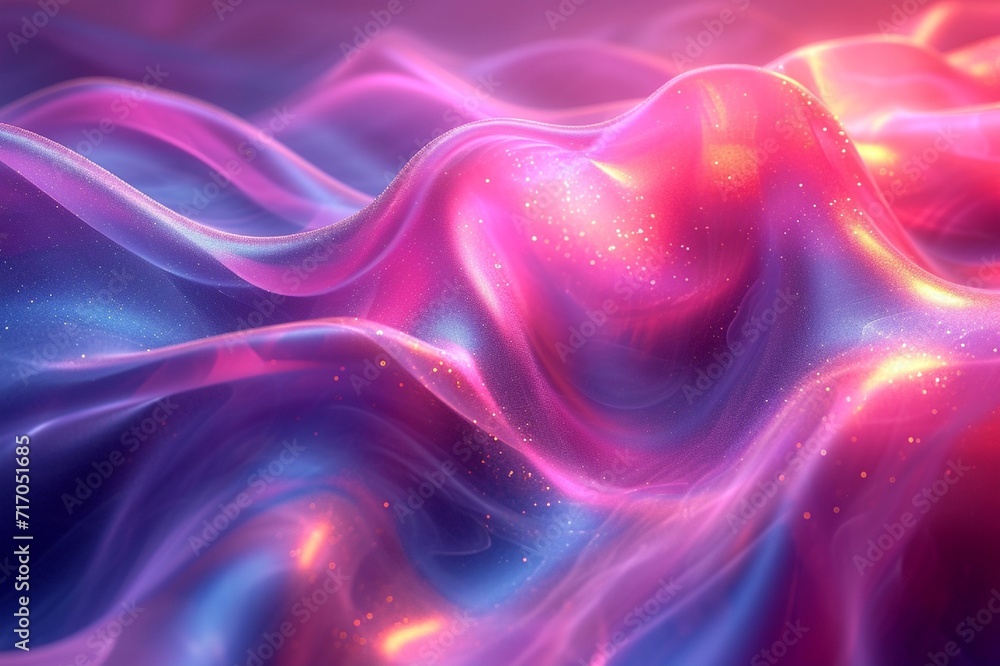Vibrant neon wave in fluid 3D motion, iridescent against a colorful, abstract background. High-definition camera effect. Vibrant neon wave in fluid 3D motion, iridescent against a colorful, abstract background. High-definition camera effect.