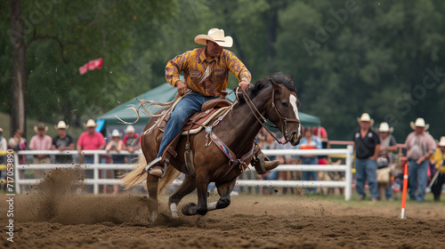 A Native American rodeo featuring skilled riders showcasing their equestrian talents, blending traditional horsemanship with modern competition.