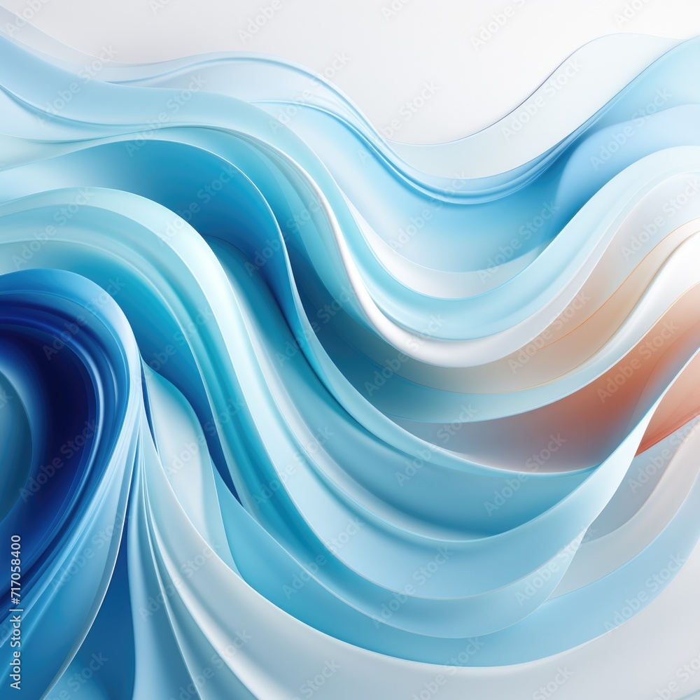 A shot of blue, orange and white waving abstract background Generative AI A shot of blue, orange and white waving abstract background Generative AI