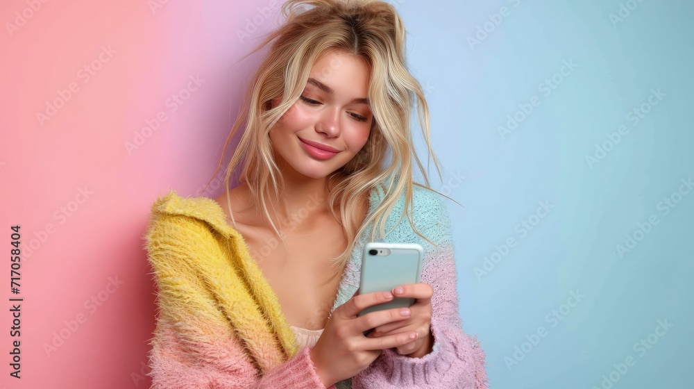 Fototapeta premium woman with a phone
