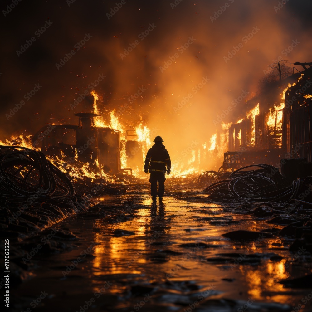 Fototapeta premium Foreground of the image with fire flames Generative AI