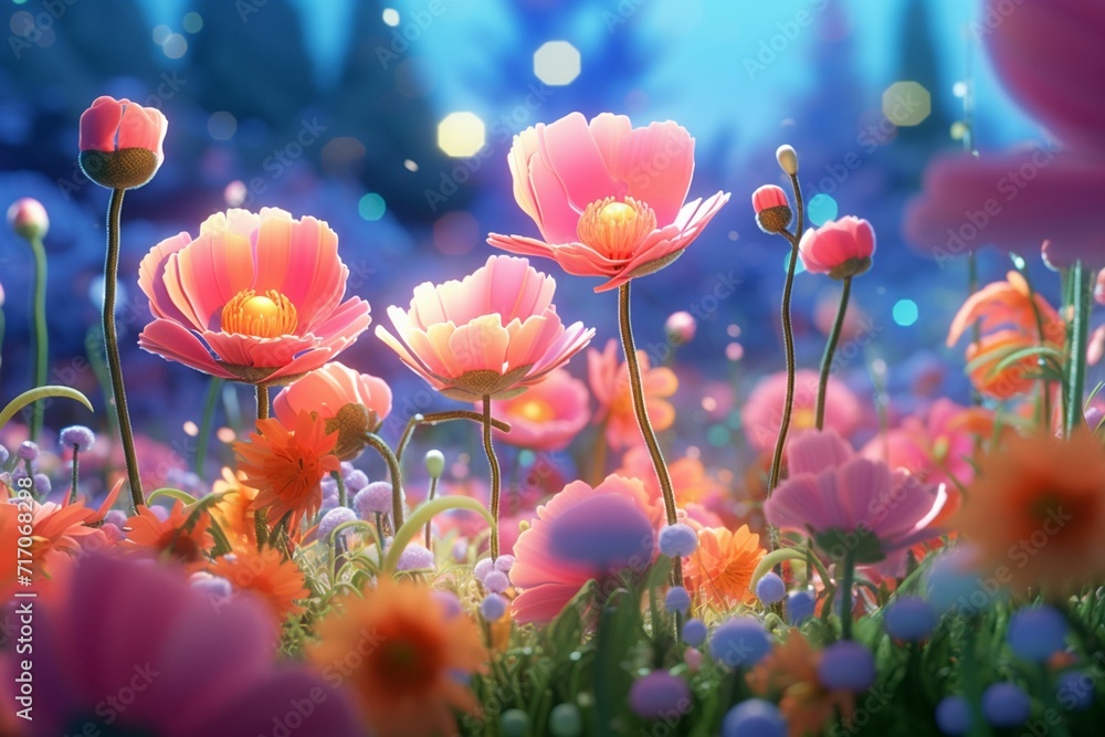 Illustrate the beauty of flower backgrounds in. Generative ai