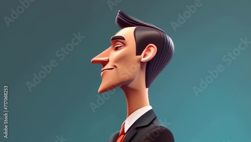 man walking by in cartoon style
