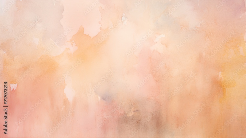 Soft peach and blush watercolor splotches gently hazy