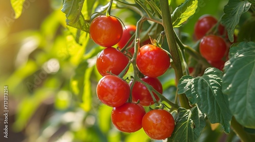 realistic illustration of the red ripe fruits of solanum trilobatum  photo