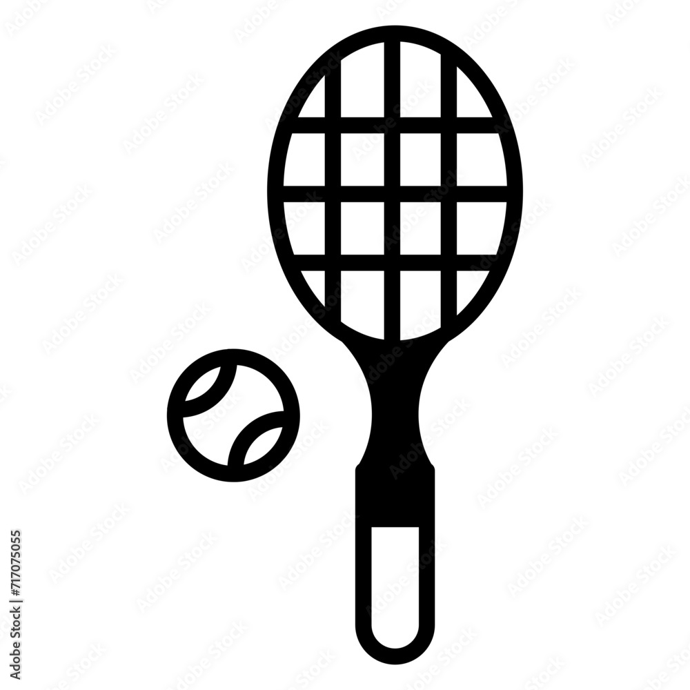 Tennis solid glyph icon
