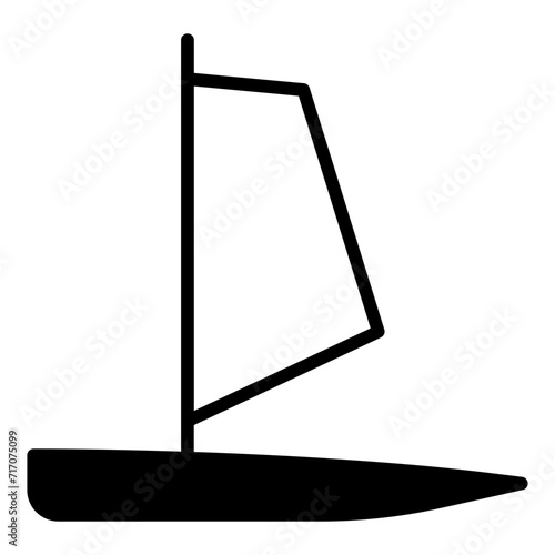 Windsurf solid glyph icon