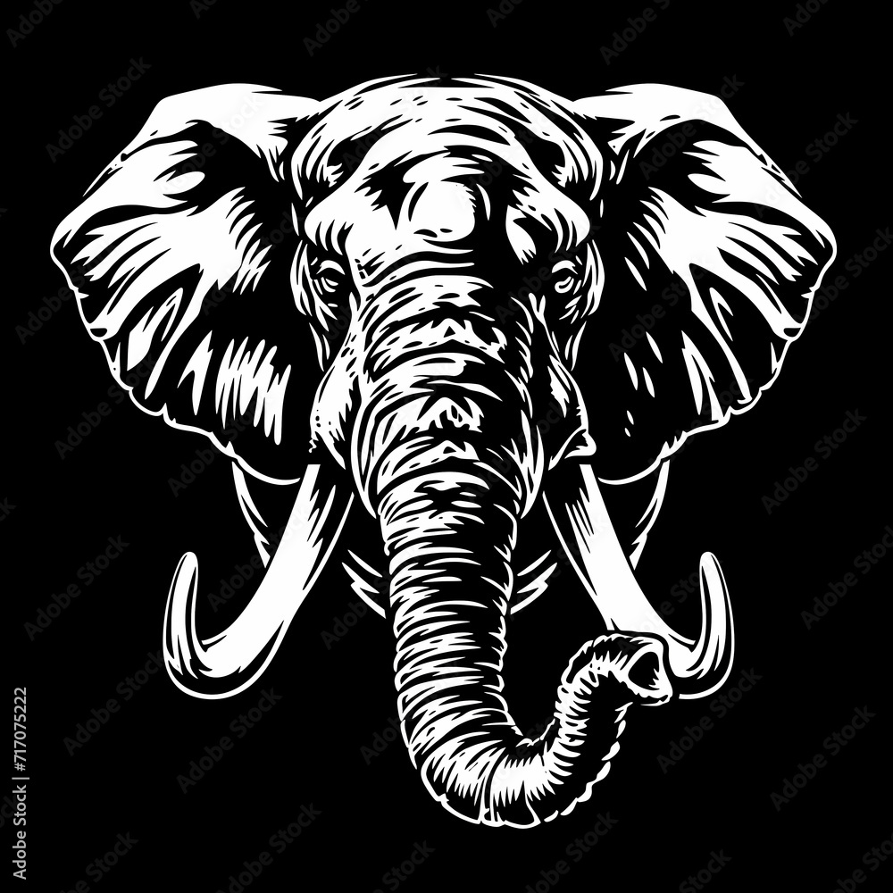 Porträt eines Elefanten vor schwarzem Hintergrund