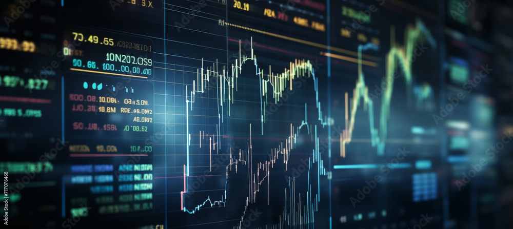 Stock market graph and chart suitable for financial investment concept. Stock market graph and chart suitable for financial investment concept.