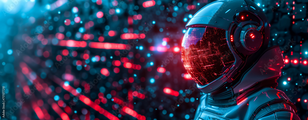 Astronaut in outer bokeh space, galaxy. Astronaut in outer bokeh space, galaxy.