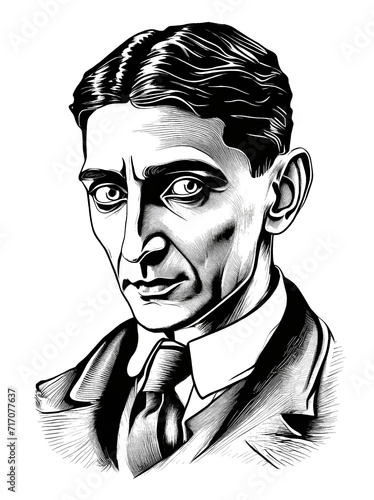Franz Kafka illustration, generative AI 