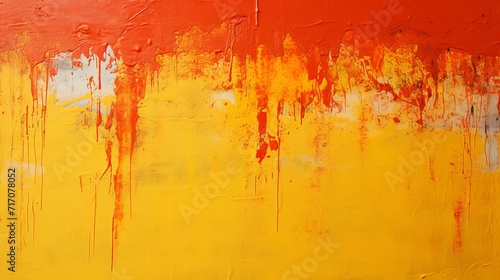 Sunny yellow and vermillion red acrylic splashes
