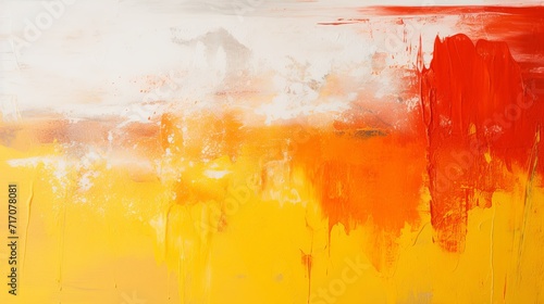 Sunny yellow and vermillion red acrylic splashes