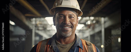 Construction smart site worker or engineer portrait.