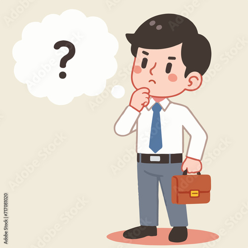 businessman with question mark