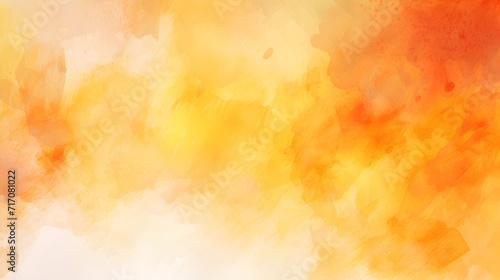 An orange and yellow watercolor background with a watercolor texture,, Light Orange vector template with sky, clouds. Pro Vector