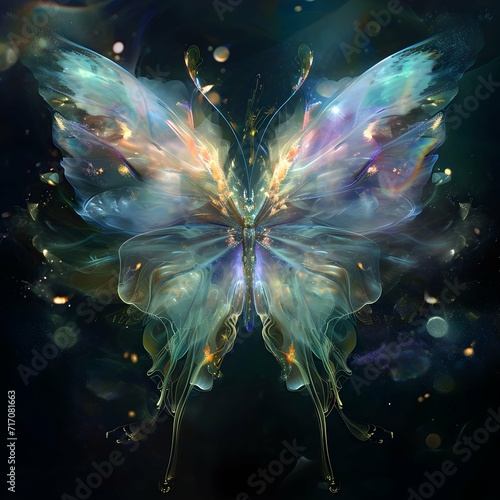 Mystic butterfly. Surreal mystical ethereal butterfly. © Pascal