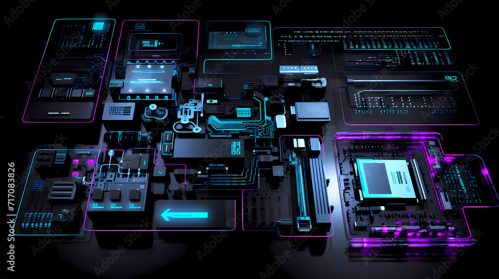  schematic illustration embodying a robust technology concept, meticulously designed for a corporate presentation background