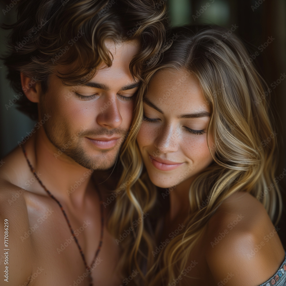 Loving beautiful couple portrait Loving beautiful couple portrait