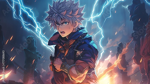 Elementare Entschlossenheit - Anime-Krieger im Sturm
