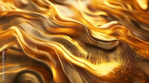 A wavy abstract background with liquid gold and bronze textures, evoking a sense of opulence and luxury