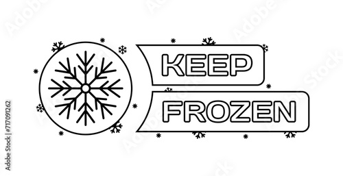 Keep frozen icon. Snowflake frost button. Linear style. Vector icon
