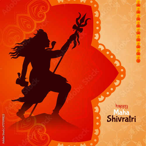 Beautiful Happy Maha Shivratri Indian hindu festival celebration greeting background