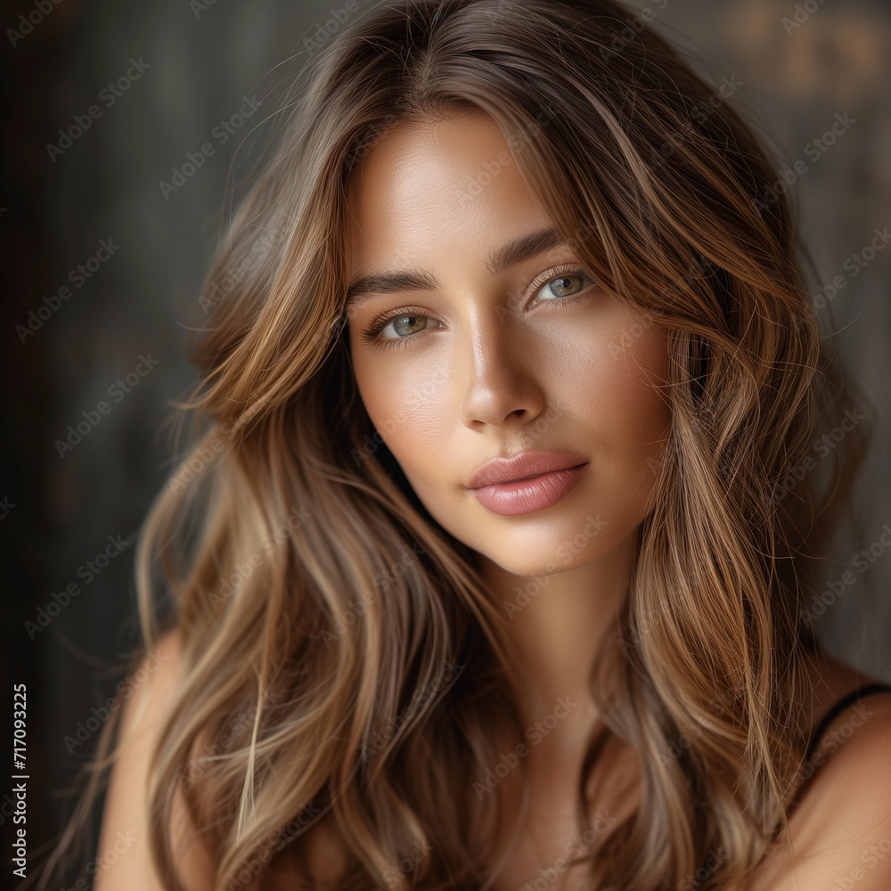 woman portrait with beautiful glowing hair woman portrait with beautiful glowing hair